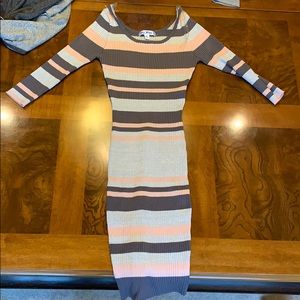 Stripped midi dress